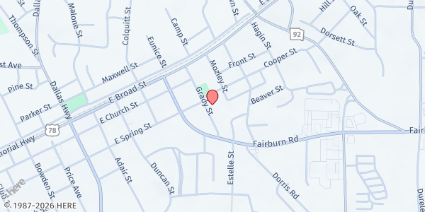 Map showing Good Samaritan Center of Douglas County at 8366 Grady Street, Douglasville, GA