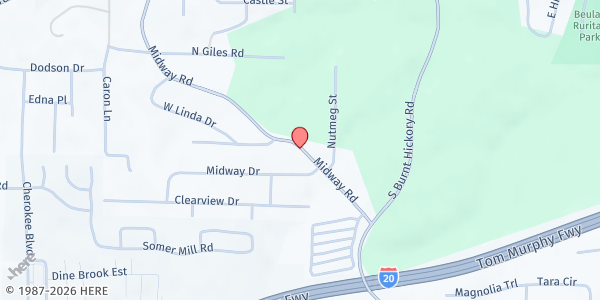 Map showing Midway Community Pantry at 4152 Midway Rd, Douglasville, GA