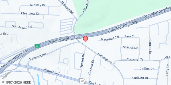 Map showing Midway UMC at 1930 Midway Rd., Douglasville, GA
