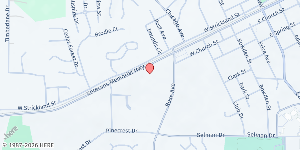Map showing Vision 21 Concepts Inc. at 12591 Veterans Memorial Highway, Douglasville, GA
