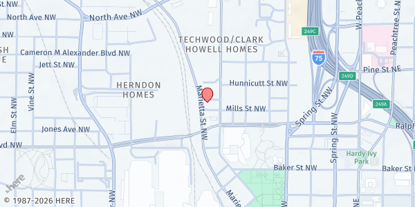Map showing Salvation Army Red Shield - Downtown Atlanta at 469 Marietta Street NorthWest, Downtown Atlanta, GA
