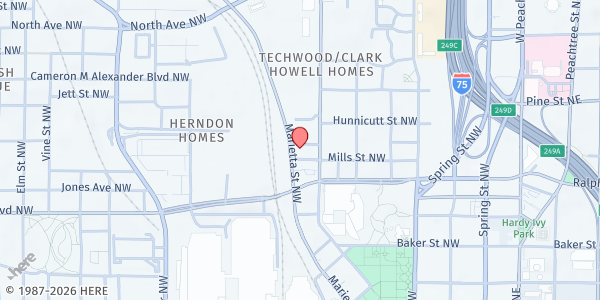 Map showing The Salvation Army Red Shield - Atlanta at 469 Marietta Street NorthWest, Downtown Atlanta, GA