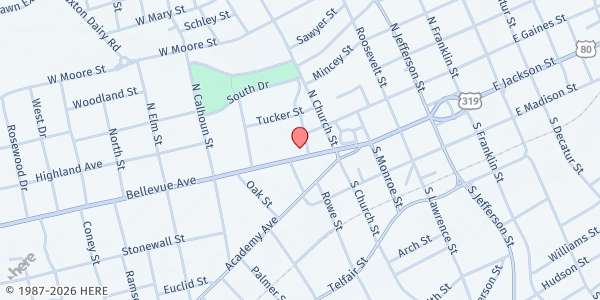 Map showing JOY Foods - Laurens Baptist Association at 501 Bellevue Ave., Dublin, GA