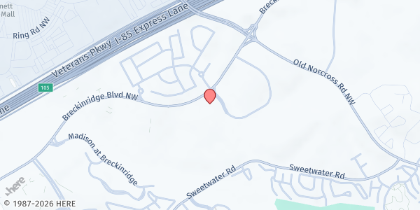 Map showing Humanity First USA Inc - Duluth at 3100 Breckinridge Blvd, Duluth, GA