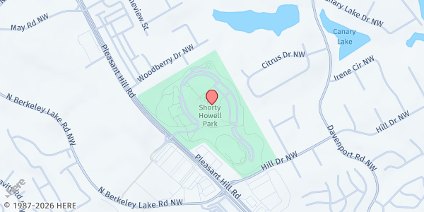 Map showing Shorty Howell Park at 2750 Pleasant Hill Road, Duluth, GA