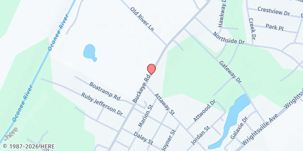 Map showing Holly Spring Baptist Church at 705 Buckeye Rd., East Dublin, GA