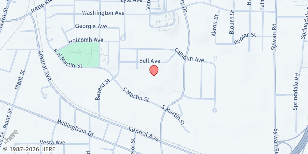 Map showing Butler St CME Church at 3120 South Martin Street, East Point, GA