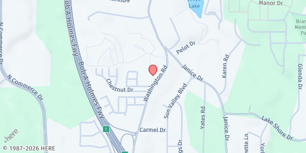 Map showing St. Mark Lutheran Church at 4137 Washington Road, East Point, GA
