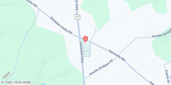 Map showing Elbert County UMC Food Ministry at 2515 Harmony Rd, Elberton, GA