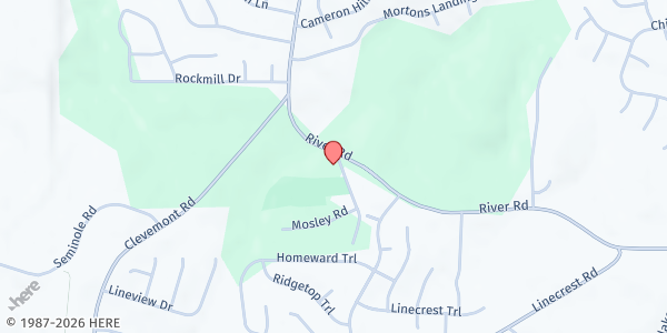 Map showing County Line UMC at 4031 Old River Rd., Ellenwood, GA