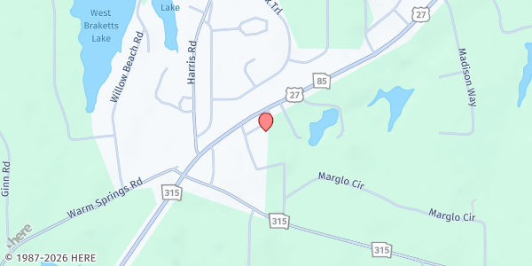 Map showing Bethesda Baptist Church at 3830 GA-85, Ellerslie, GA