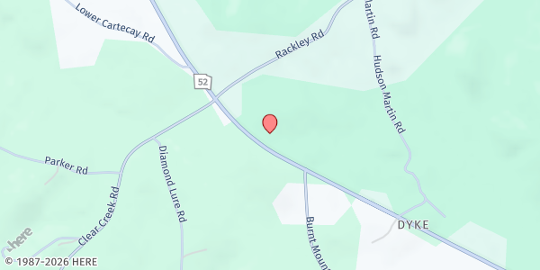 Map showing Cross Road Christian Fellowship at 9155 Hwy 52 E., Ellijay, GA