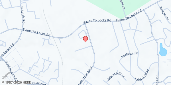 Map showing Mosaic UMC - The Mosaic Center at 478 Columbia Industrial Blvd., Evans, GA