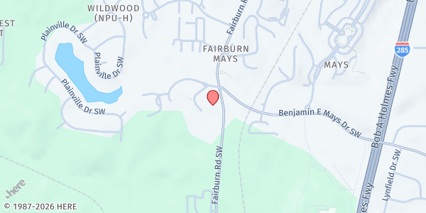 Map showing Fulton County DFCS - SNAP local office at 515 Fairburn Road Southwest, Fairburn Mays, GA