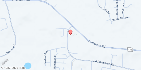 Map showing City Bridges Fairburn Food Pantry at 3355 Old Jonesboro Road, Fairburn, GA