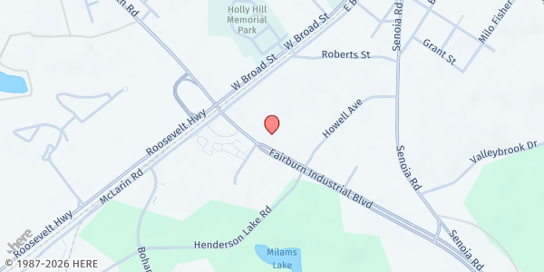 Map showing Margie's House at 304 Fairburn Industrial Blvd., Fairburn, GA