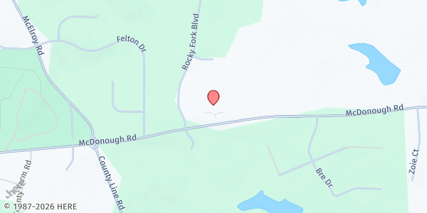 Map showing McDonough Road Baptist Church at 352 McDonough Road, Fayetteville, GA