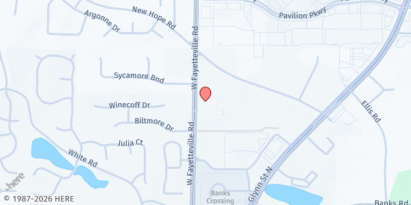 Map showing Prince of Peace Church at 257 Georgia 314, Fayetteville, GA