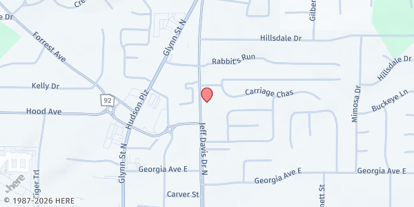 Map showing Trufinity Affairs Inc. at 485 N Jeff Davis Drive, Fayetteville, GA