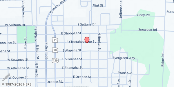 Map showing Antioch Life Enrichment Center at 609 E. Chattahoochee St., Fitzgerald, GA