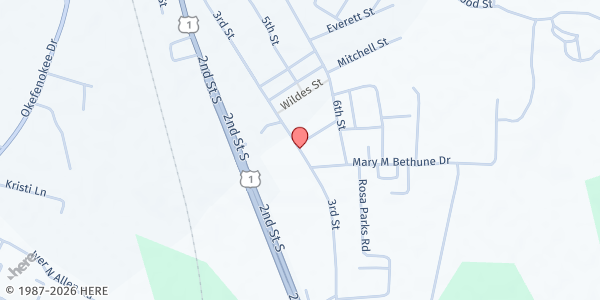 Map showing FOLKSTON COG at 1004 3rd Street, Folkston, GA