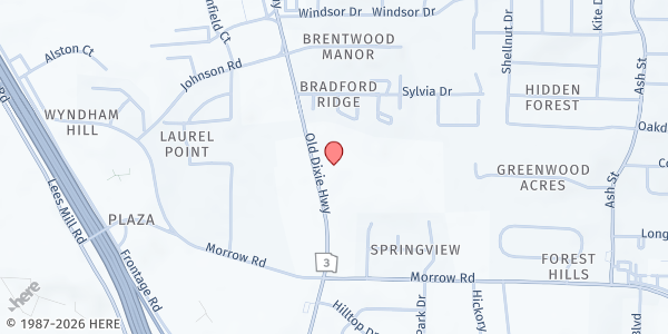 Map showing Living Faith Tabernacle at 5880 Old Dixie Hwy., Forest Park, GA