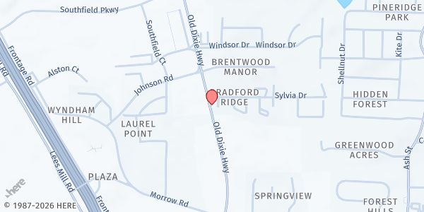 Map showing Living Faith Tabernacle at 5880 Old Dixie Road, Forest Park, GA