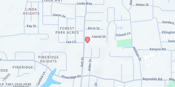 Map showing The Church Of Celebration at 5370 Ash Street, Forest Park, GA