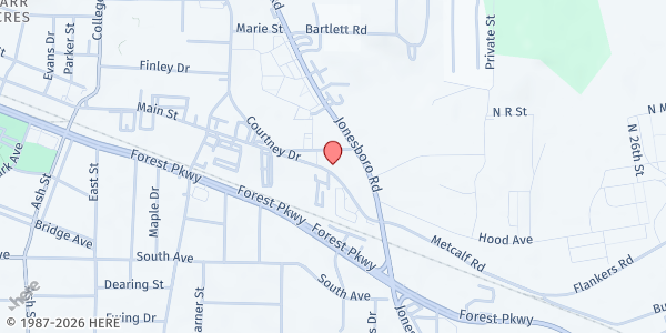 Map showing Vietnamese Elder Association South Atlanta at 1171 Main St., Forest Park, GA