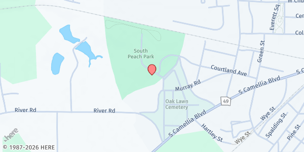 Map showing Peach Senior Center at 101 Murray Rd. Ext., Fort Valley, GA