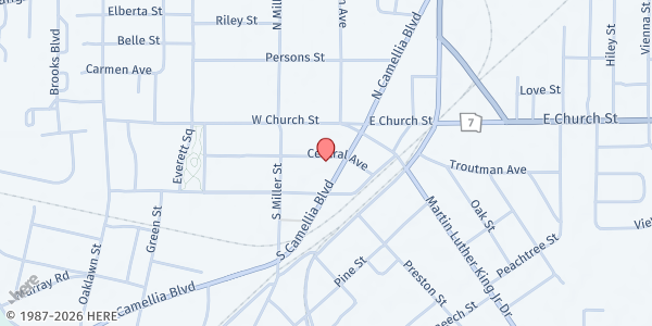 Map showing The Grace House at 203 Central Ave., Fort Valley, GA