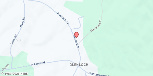 Map showing Glenloch Baptist Church at 2807 Glenloch Rd., Franklin, GA