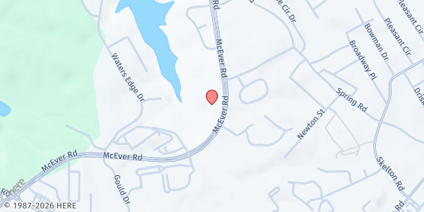 Map showing Chattahoochee Baptist Association Inc. at 1220 McEver Rd, Gainesville, GA