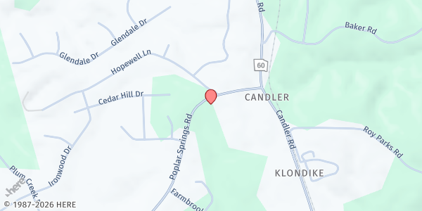 Map showing Hopewell Baptist Church at 5086 Poplar Springs Rd., Gainesville, GA