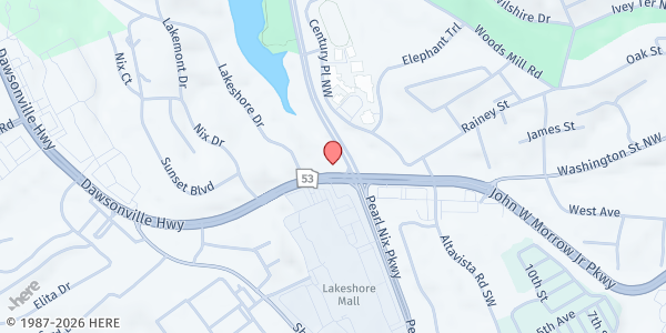 Map showing Landmark Family Life Center at 250 Dawsonville Highway, Gainesville, GA