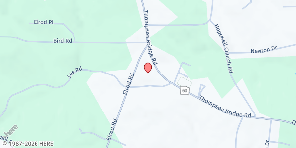 Map showing Northlake Baptist Church at 4823 Thompson Bridge Rd., Gainesville, GA