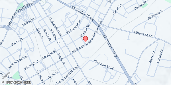 Map showing Rescate 2000 at 1709 Martin Luther King Junior Boulevard, Gainesville, GA