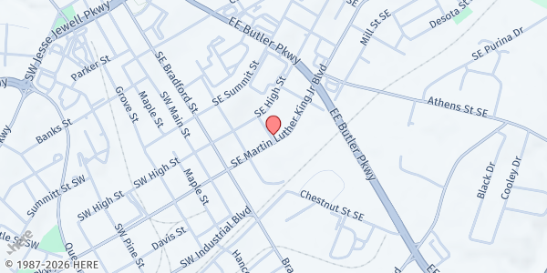 Map showing Rescate 2000 Inc. - Gainesville at 1709 Martin Luther King Jr Blvd, Gainesville, GA