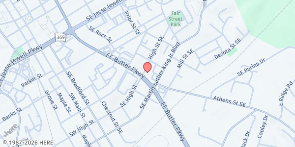 Map showing Sunshine Seniors at St. John Baptist Church at 741 E. Butler Pkwy, Gainesville, GA