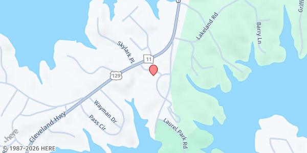 Map showing There's Hope for the Hungry Inc. - Gainesville - New Bridge Baptist at 3120 Cleveland Hwy., Gainesville, GA