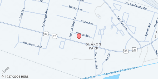 Map showing Jesus First CCF Church at 2202 Hwy 80 West, Garden City, GA