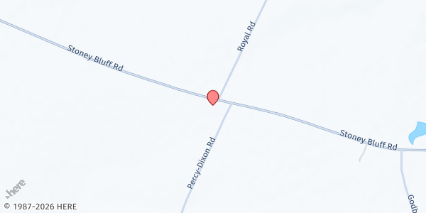 Map showing Oak Grove Baptist Church at 2020 Stoney Bluff Rd., Girard, GA