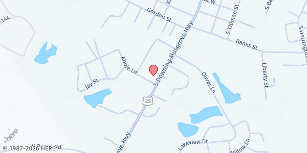 Map showing Mt. Zion Outreach at 828 South Main Street, Glennville, GA