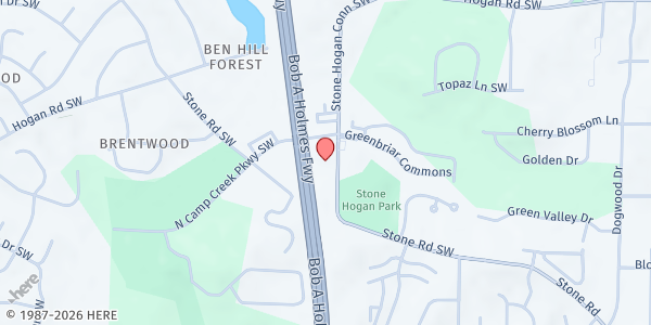 Map showing Feed The People Atlanta, Inc. - Greenbriar at 3243 Stone Hogan Conn Southwest, Greenbriar, GA