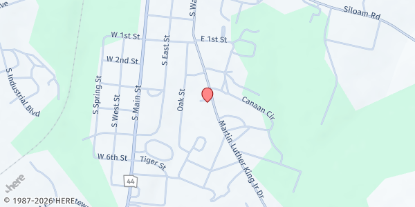 Map showing Greene County Food Pantry (Located at Morningside Apartments) at 10 M L King Jr Dr., Greensboro, GA