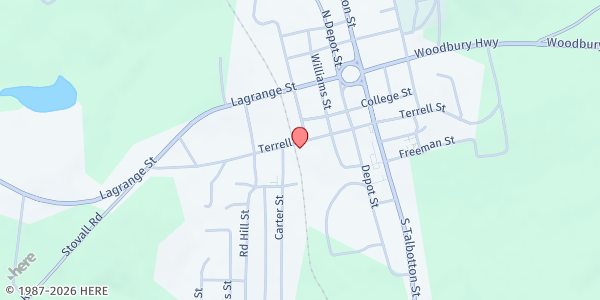Map showing Greenville Senior Center at 1224 Terrell St., Greenville, GA