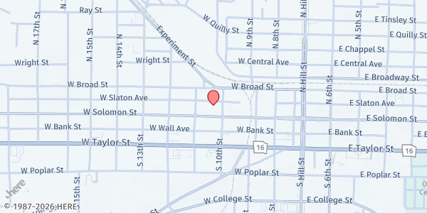 Map showing Five Loaves and Two Fish Food Pantry at 412 W. Slaton Ave., Griffin, GA