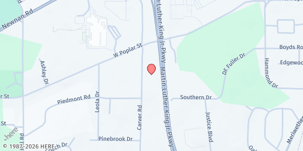 Map showing Helping Hands Pantry Inc. at 334 Carver Rd, Griffin, GA