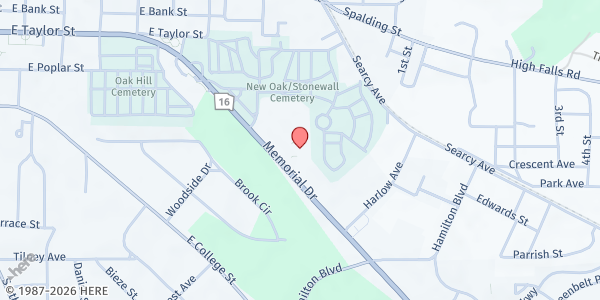 Map showing Spalding County Senior Center at 885 Memorial Dr., Griffin, GA