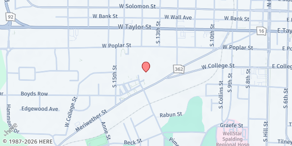 Map showing The Salvation Army - Griffin at 725 Meriwether St., Griffin, GA